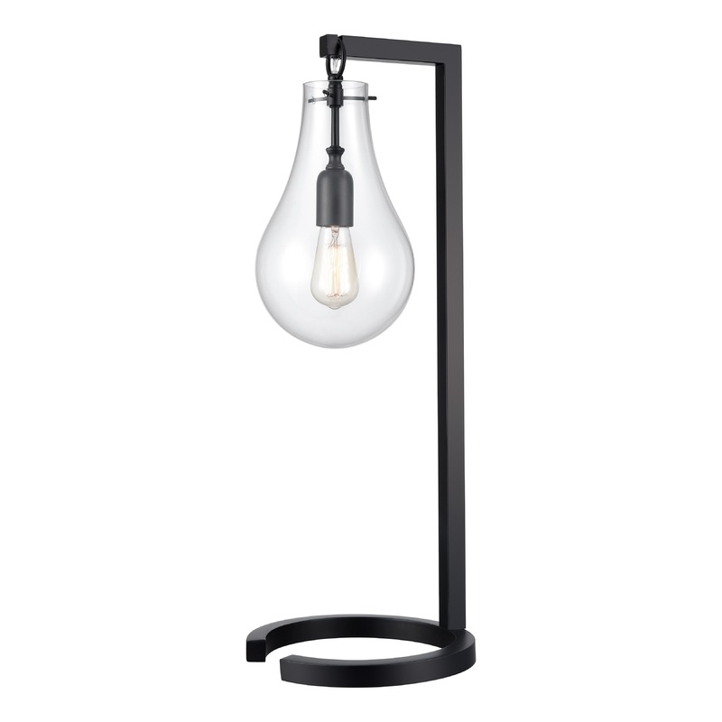 ELK SIGNATURE H0019-11071-LED Teardrop 28'' High 1-Light Desk Lamp - Matte Black - Includes LED Bulb