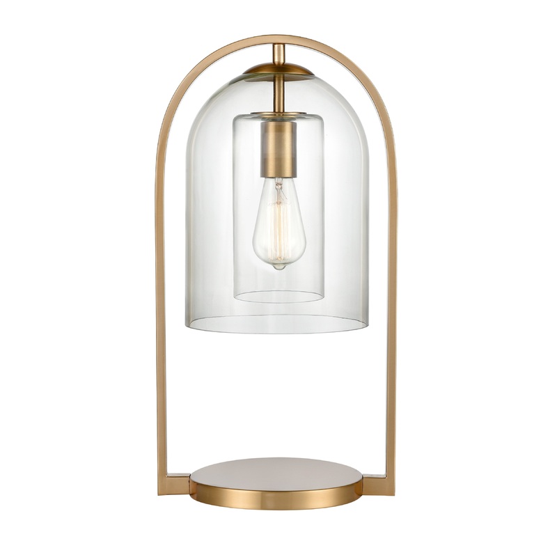 ELK STUDIO S0019-9579 Bell Jar 20'' High 1-Light Desk Lamp - Aged Brass