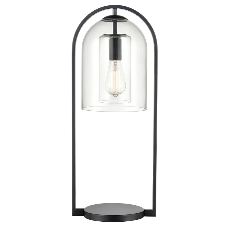 ELK STUDIO S0019-9580 Bell Jar 28'' High 1-Light Desk Lamp - Matte Black