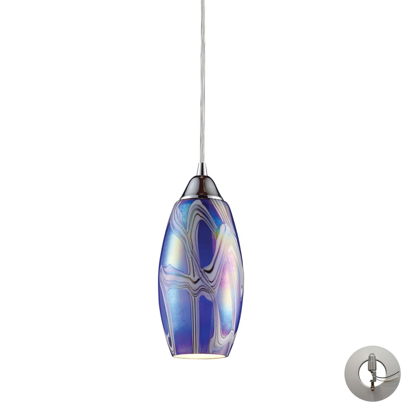 ELK SHOWROOM 10076/1SBI-LA Iridescence 5'' Wide 1-Light Pendant - Satin Nickel (Includes Adapter Kit)