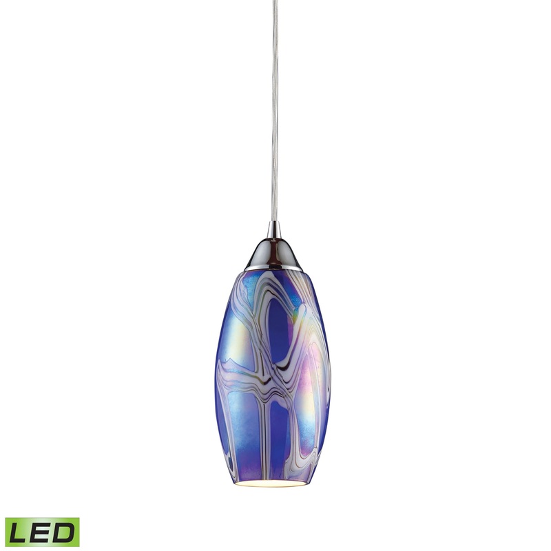 ELK SHOWROOM 10076/1SBI-LED Iridescence 5'' Wide 1-Light Pendant - Satin Nickel (LED)