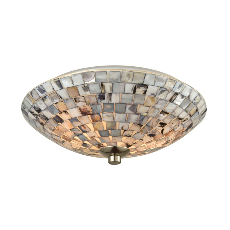ELK SHOWROOM 10401/2 Capri 12'' Wide 2-Light Flush Mount - Satin Nickel