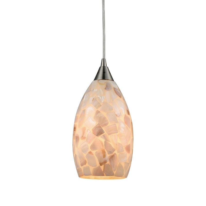 ELK SHOWROOM 10443/1 Capri 6'' Wide 1-Light Pendant - Satin Nickel
