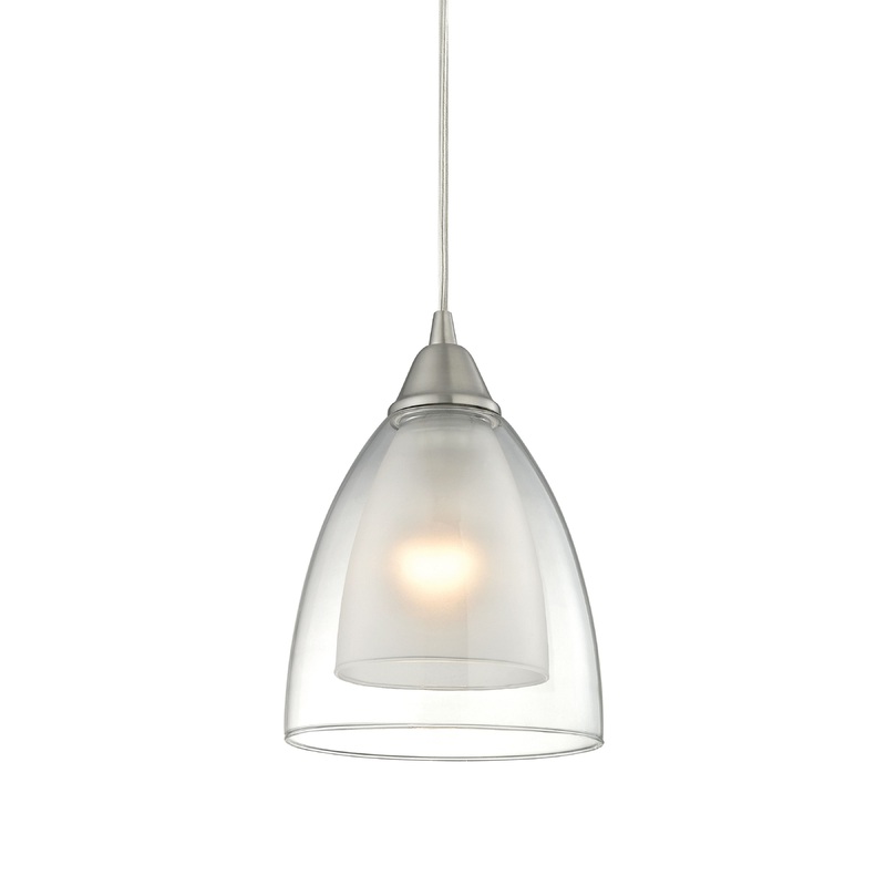 ELK SHOWROOM 10464/1 Layers 6'' Wide 1-Light Pendant - Satin Nickel