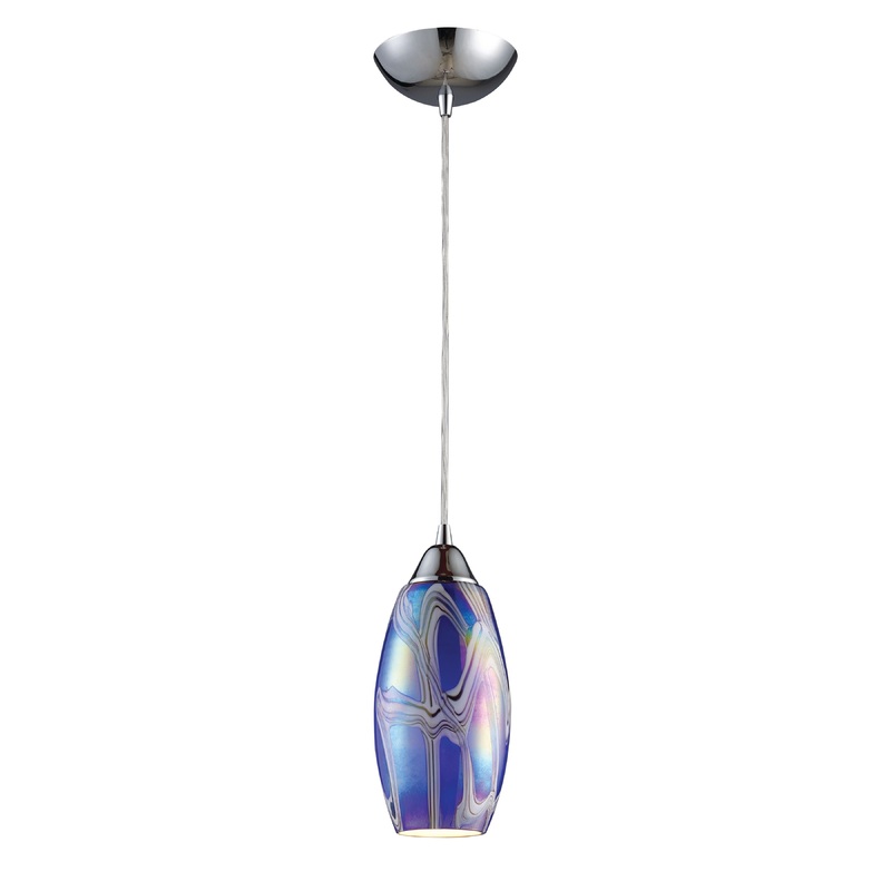 ELK SHOWROOM 10076/1SBI Iridescence 5'' Wide 1-Light Pendant - Satin Nickel