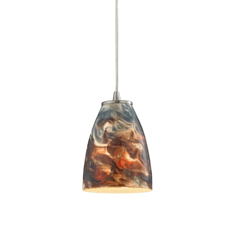 ELK SHOWROOM 10460/1CS Abstractions 5'' Wide 1-Light Pendant - Satin Nickel