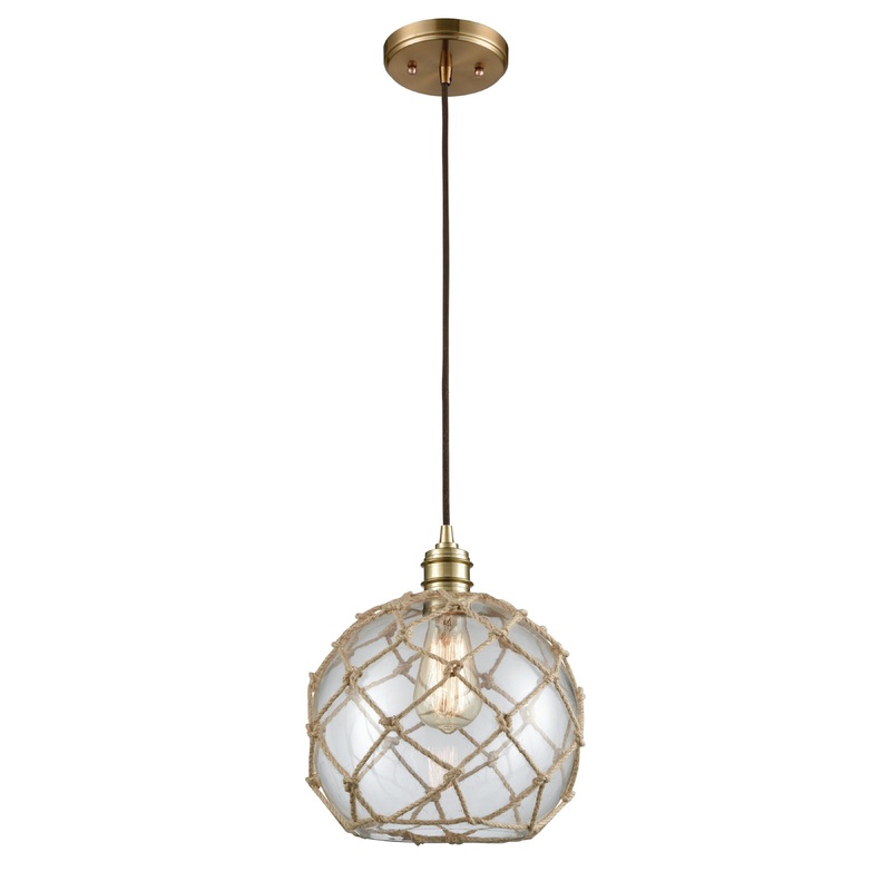 ELK SHOWROOM 10713/1 Dragnet 10'' Wide 1-Light Mini Pendant - Satin Brass