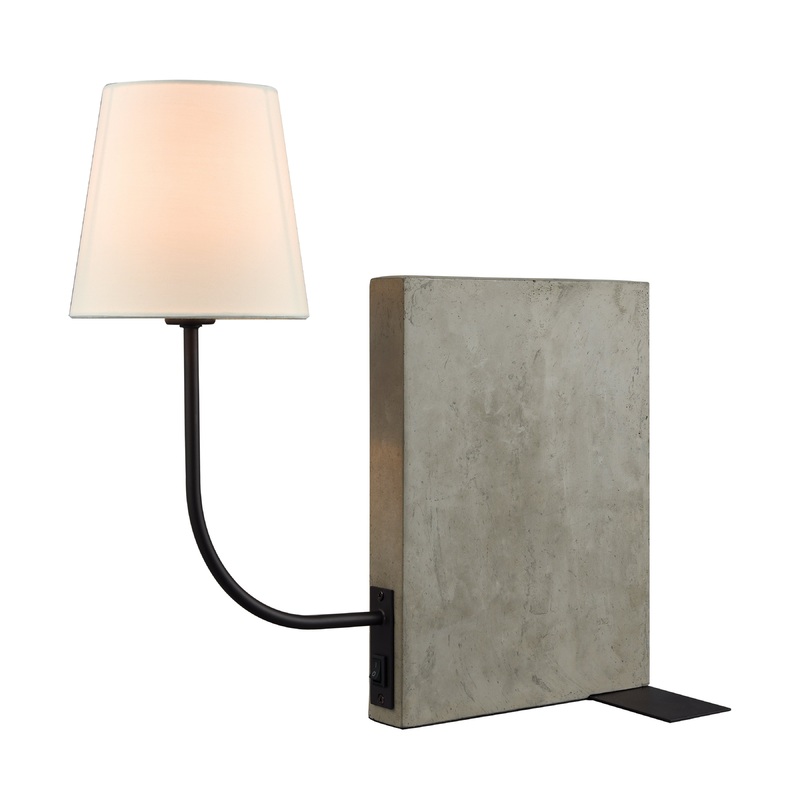 ELK SIGNATURE D3206 Sector 17'' High 1-Light Desk Lamp - Concrete