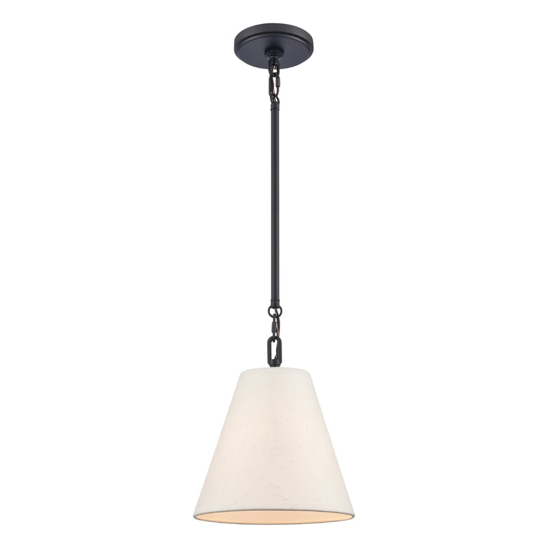 ELK SHOWROOM EC89765/1 Rydell 9'' Wide 1-Light Mini Pendant - Matte Black and Parchment