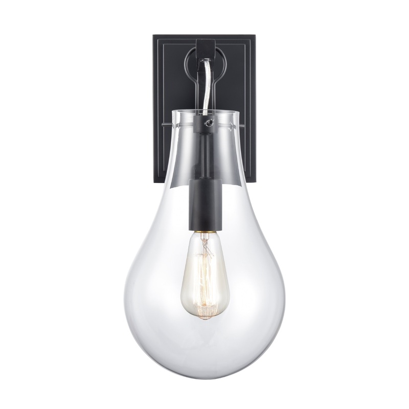 ELK SIGNATURE H0019-11070 Teardrop 16'' High 1-Light Sconce - Matte Black