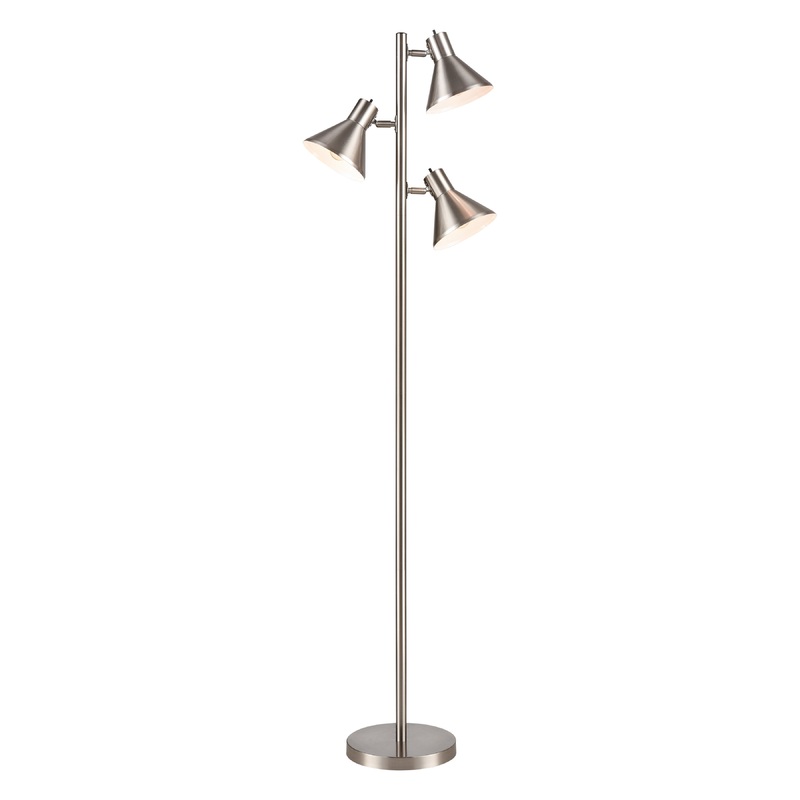 ELK STUDIO S019-7279 Loman 65'' High 3-Light Floor Lamp - Satin Nickel