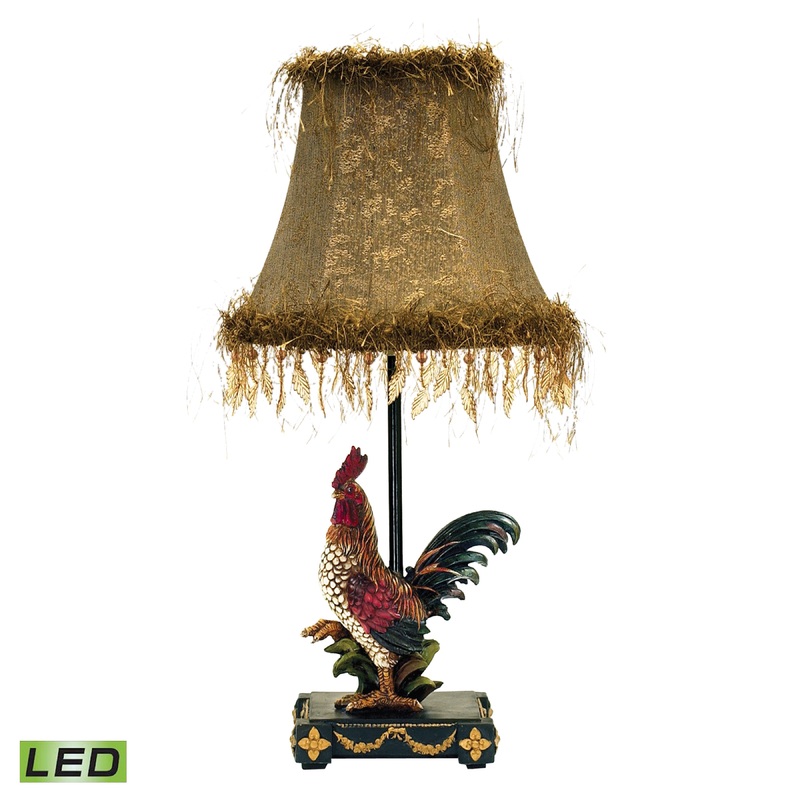 MARKETPLACE 7-208-LED Petite Rooster 19'' High 1-Light Table Lamp - Multicolor - Includes LED Bulb