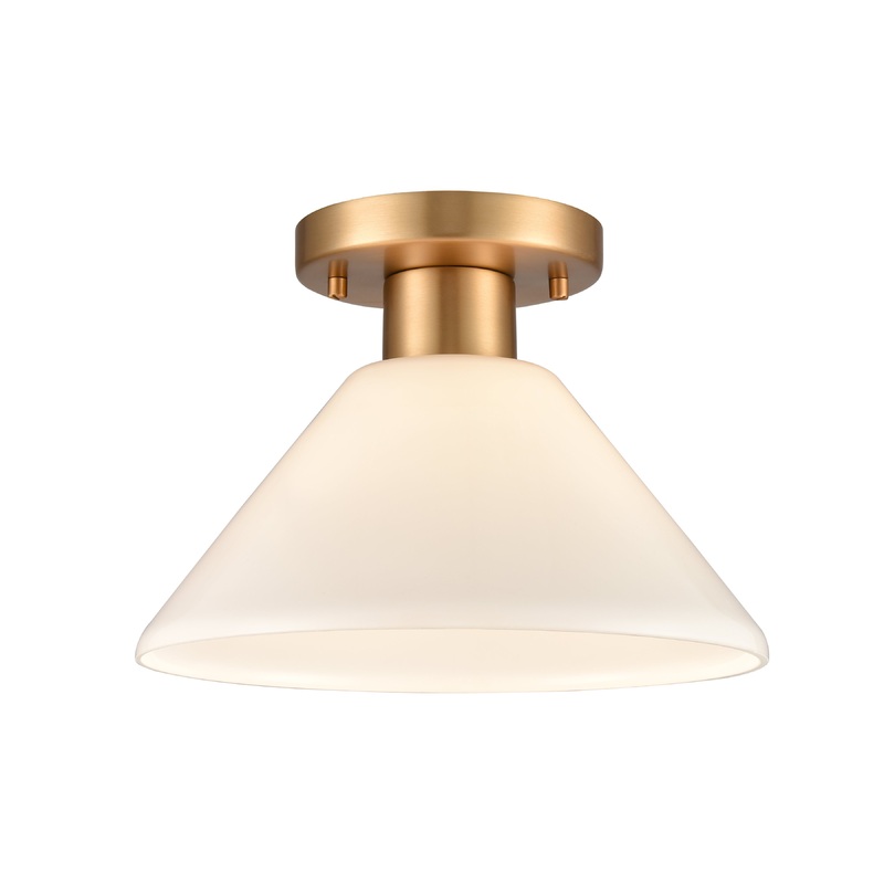 ELK SHOWROOM EC90015/1 Vivica 10'' Wide 1-Light Flush Mount - Brushed Gold and Opal