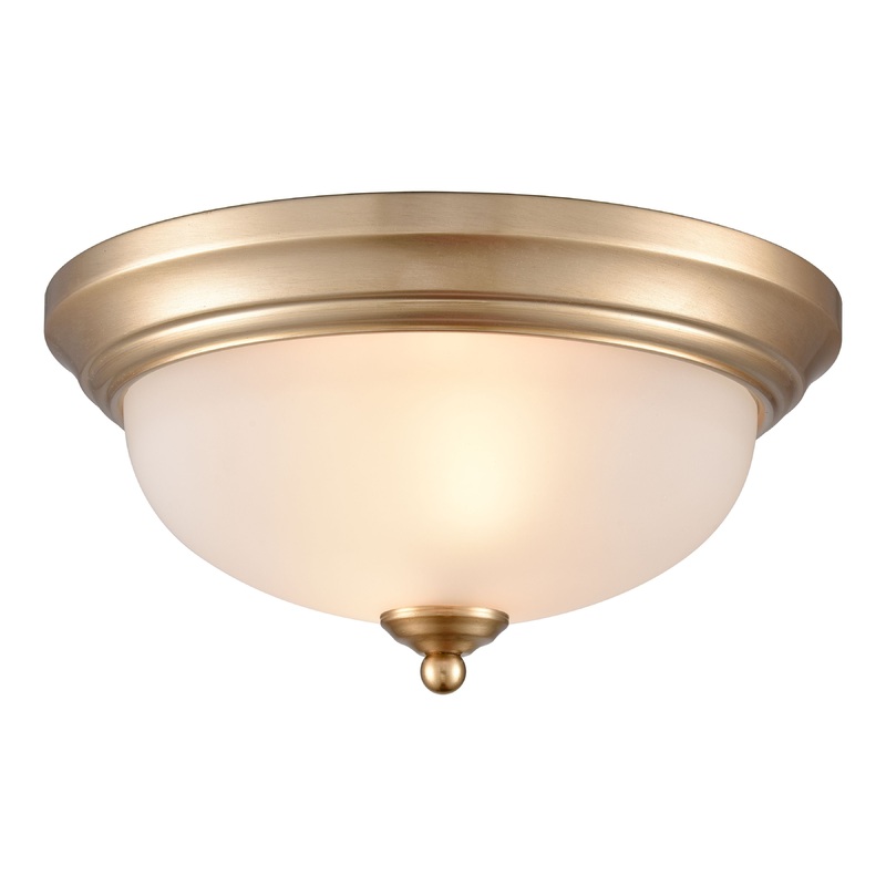 THOMAS 7002FM/50 Basics 11'' Wide 2-Light Flush Mount - Satin Gold