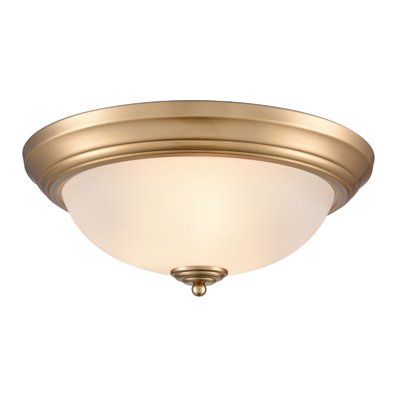THOMAS 7013FM/50 Basics 15'' Wide 3-Light Flush Mount - Satin Gold