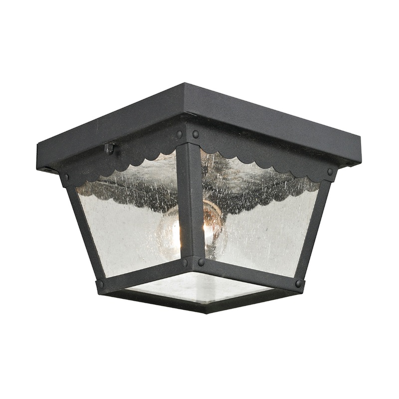 THOMAS 9102EF/65 Springfield 8'' Wide 2-Light Outdoor Flush Mount - Matte Textured Black