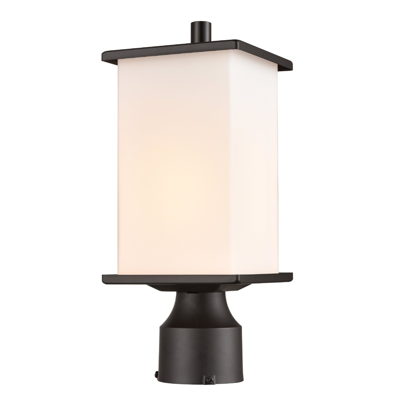 THOMAS EN110196 Broad Street 12'' High 1-Light Outdoor Post Light - Textured Matte Black