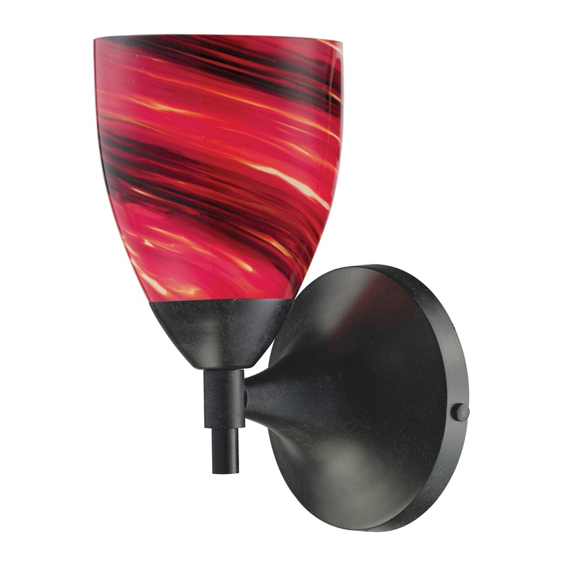 ELK SHOWROOM 10150/1DR-A Celina 1-Light Wall Lamp in Dark Rust with Autumn Glass