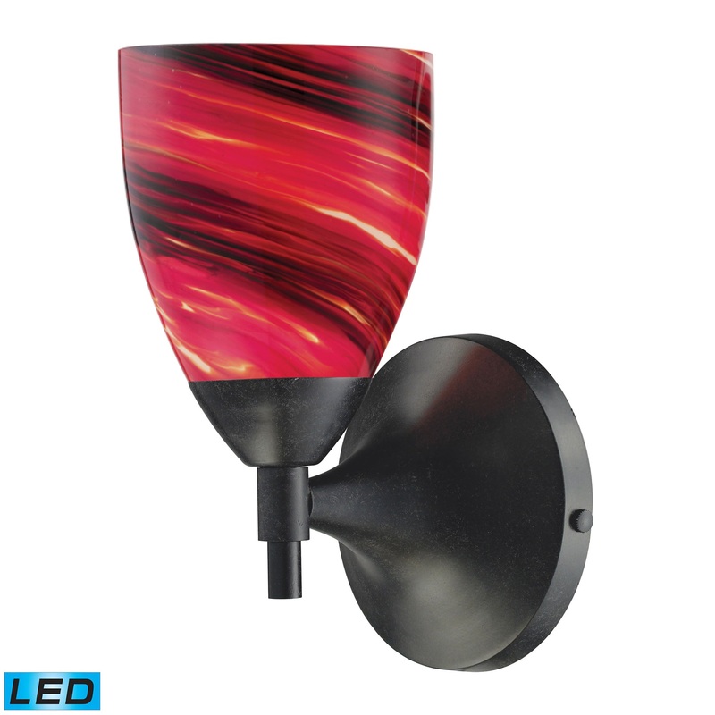 ELK SHOWROOM 10150/1DR-A-LED Celina 1-Light Wall Lamp in Dark Rust with Autumn Glass - Includes LED Bulb
