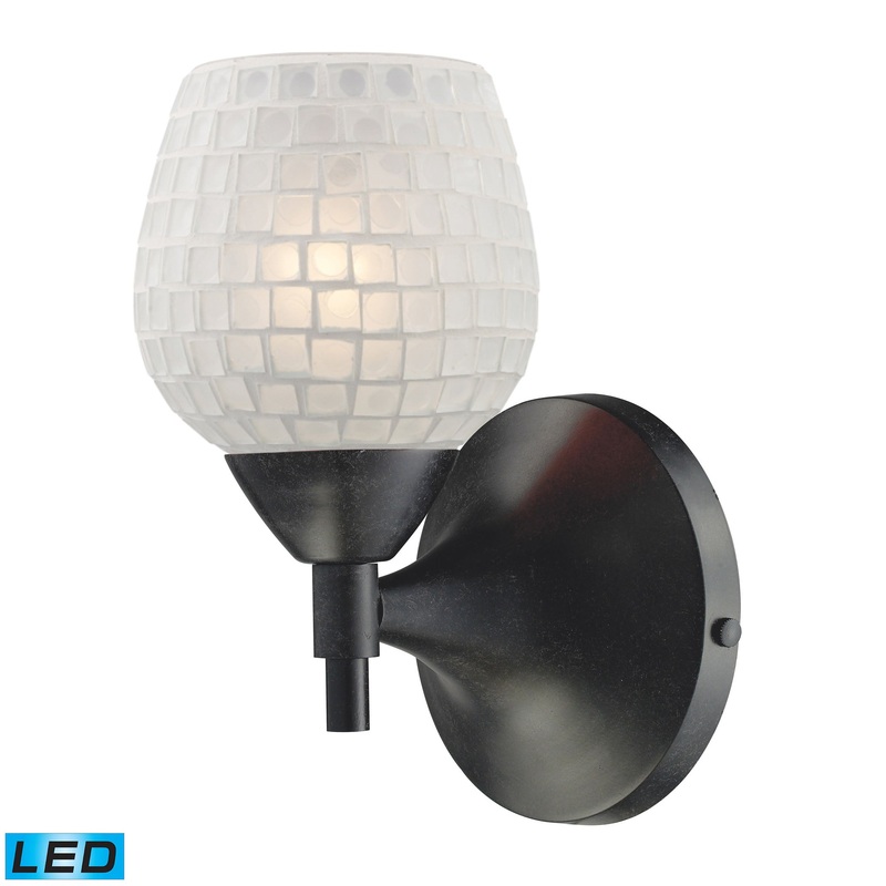 ELK SHOWROOM 10150/1DR-WHT-LED Celina 9'' High 1-Light Sconce - Dark Rust