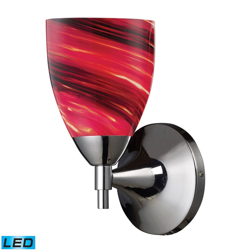 ELK SHOWROOM 10150/1PC-A-LED Celina 1-Light Wall Lamp in Polished Chrome with Autumn Glass - Includes LED Bulb