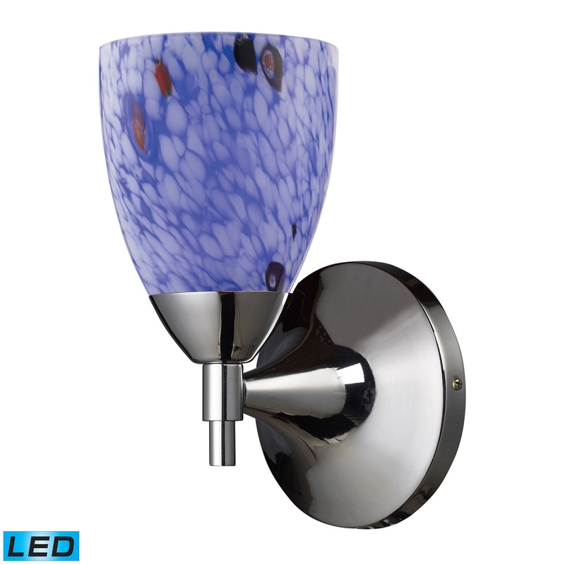 ELK SHOWROOM 10150/1PC-BL-LED Celina 1-Light Wall Lamp in Polished Chrome with Starburst Blue Glass - Includes LED Bulb