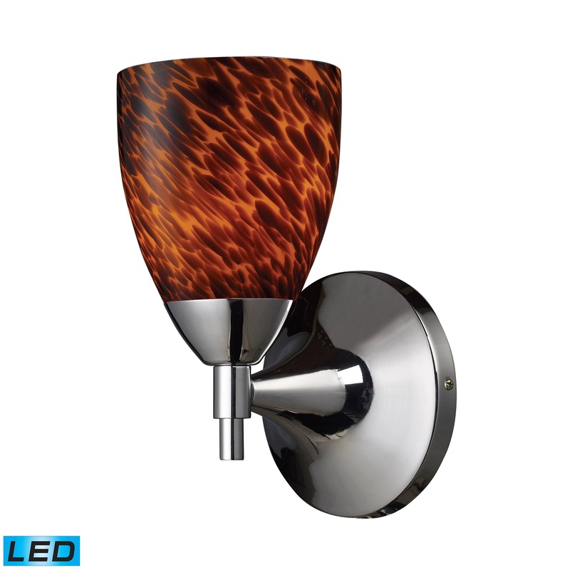 ELK SHOWROOM 10150/1PC-ES-LED Celina 1-Light Wall Lamp in Polished Chrome with Espresso Glass - Includes LED Bulb
