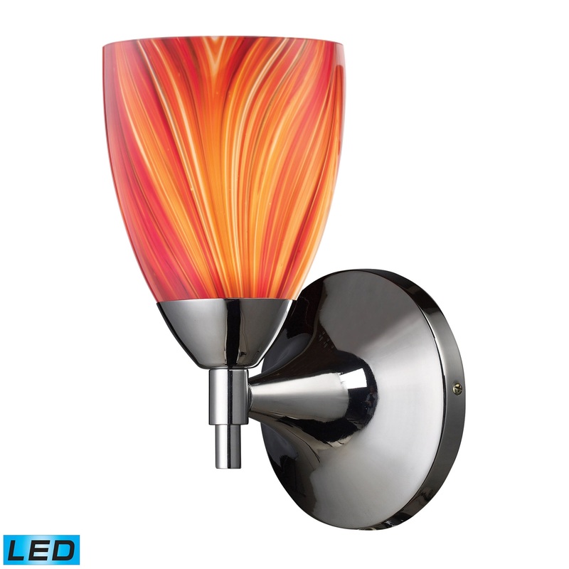 ELK SHOWROOM 10150/1PC-M-LED Celina 1-Light Wall Lamp in Polished Chrome with Multi-colored Glass - Includes LED Bulb