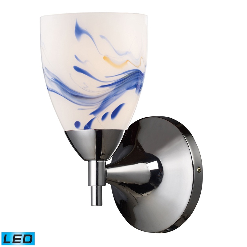ELK SHOWROOM 10150/1PC-MT-LED Celina 1-Light Wall Lamp in Polished Chrome with Mountain Glass - Includes LED Bulb