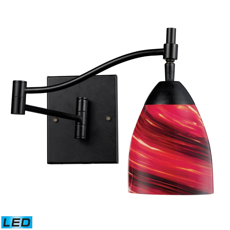 ELK SHOWROOM 10151/1DR-A-LED Celina 1-Light Swingarm Sconce In Dark Rust And Autumn Glass - LED Offering Up To 800 Lumens (60 Wat