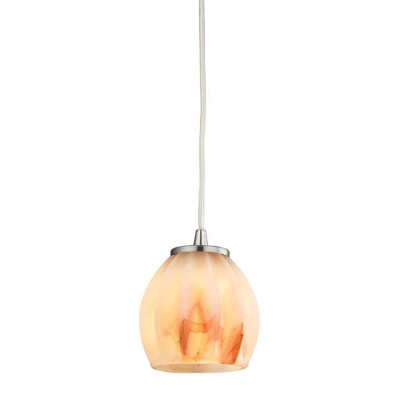 ELK SHOWROOM 10421/1TS Melony 1-Light Mini Pendant in Satin Nickel with Frosted Glass