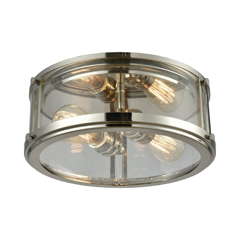 ELK SHOWROOM 11850/2 Coby 13'' Wide 2-Light Flush Mount - Polished Nickel