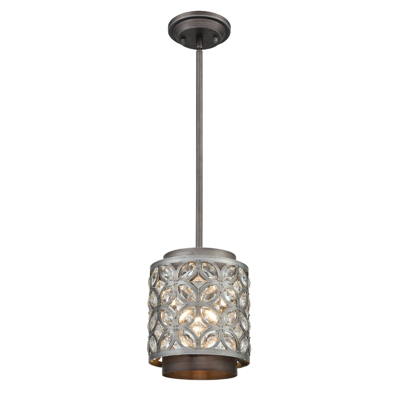 ELK SHOWROOM 12162/1 Rosslyn 8'' Wide 1-Light Mini Pendant - Weathered Zinc