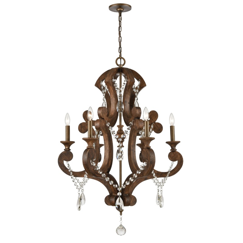 ELK SHOWROOM 12256/6 San Sebastian 28'' Wide 6-Light Chandelier - Brown
