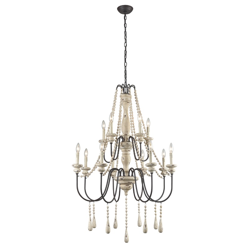 ELK SIGNATURE 3215-006 Sommieres 33'' Wide 12-Light Chandelier - Antique French Cream