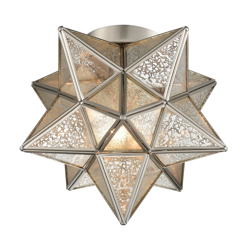 MARKETPLACE 1145-011 Moravian Star 10'' Wide 1-Light Flush Mount - Antique Nickel