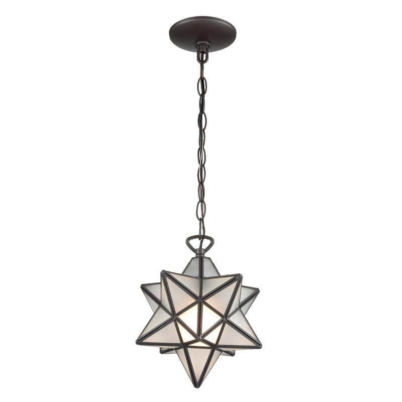 MARKETPLACE 1145-015 Moravian Star 9'' Wide 1-Light Mini Pendant - Oil Rubbed Bronze