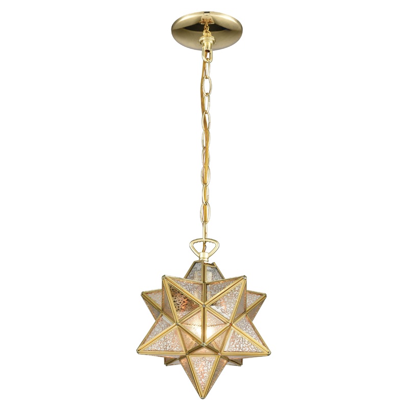 MARKETPLACE 1145-017 Moravian Star 9'' Wide 1-Light Mini Pendant - Antique Brass
