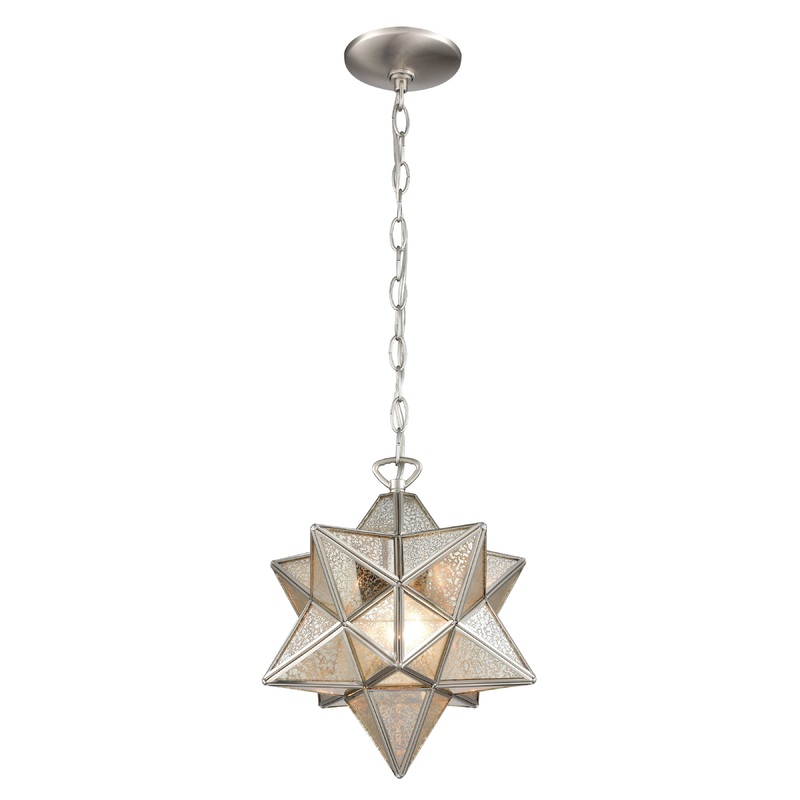 MARKETPLACE 1145-022 Moravian Star 12'' Wide 1-Light Mini Pendant - Antique Nickel