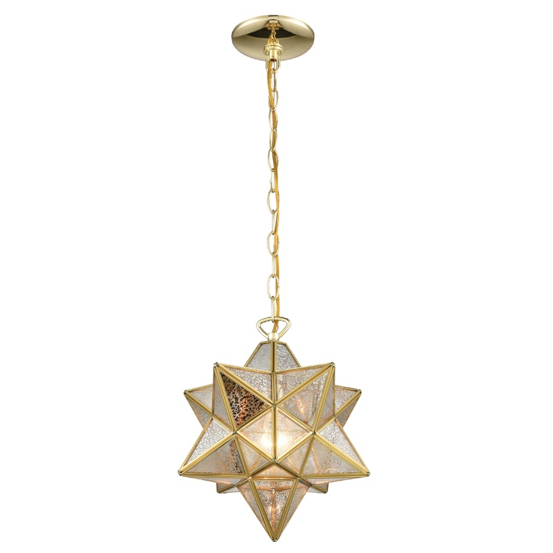 MARKETPLACE 1145-023 Moravian Star 12'' Wide 1-Light Mini Pendant - Antique Brass