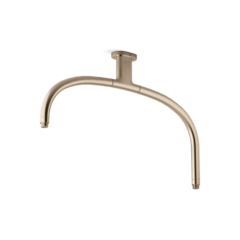 KOHLER K-26305-BV Statement Ceiling-Mount Single-Function Dual Rainhead Arm In Vibrant Brushed Bronze