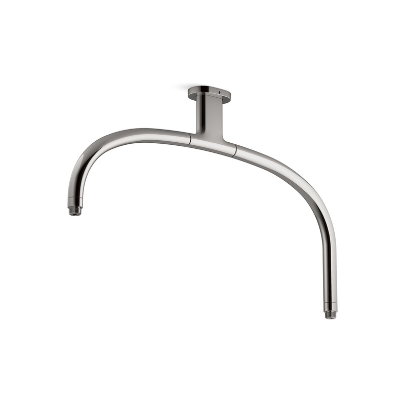 KOHLER K-26305-TT Statement Ceiling-Mount Single-Function Dual Rainhead Arm In Titanium