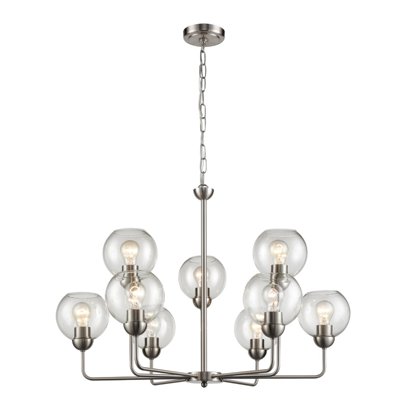 THOMAS CN280922 Astoria 32'' Wide 9-Light Chandelier - Brushed Nickel