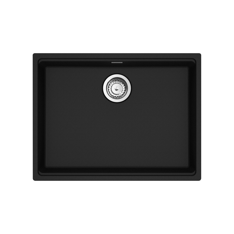 FRANKE MAG11023ADA-MBK-S Maris Undermount 25-in x 18.94-in Granite ADA Single Bowl Sink in Matte Black In Matte Black