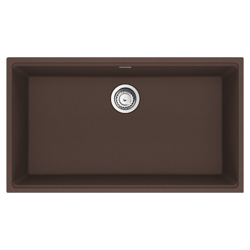 FRANKE MAG11031-MOC-S Maris Undermount 33-in x 18.94-in Granite Single Bowl Kitchen Sink in Mocha In Mocha