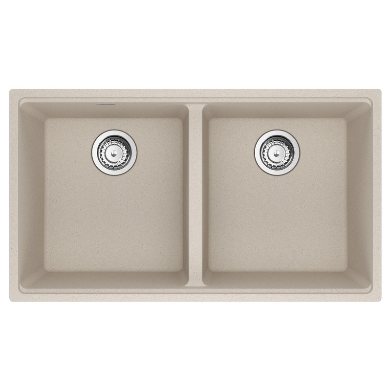 FRANKE MAG1201515-CHA-S Maris Undermount 33-in x 18.94-in Granite Double Bowl Kitchen Sink in Champagne In Champagne