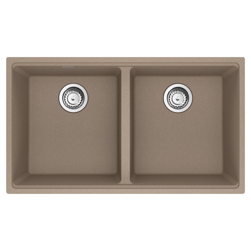 FRANKE MAG1201515-OYS-S Maris Undermount 33-in x 18.94-in Granite Double Bowl Kitchen Sink in Oyster In Oyster