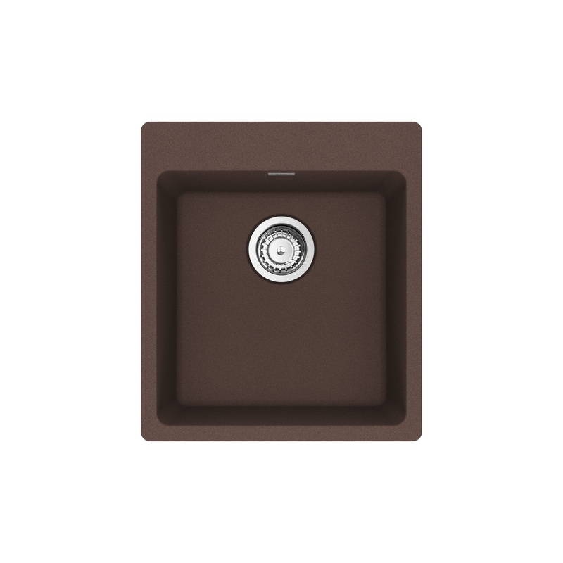 FRANKE MAG61015-MOC-S Maris Dual Mount 17.31-in x 19.69-in Granite Single Bowl Bar / Prep Sink in Mocha In Mocha