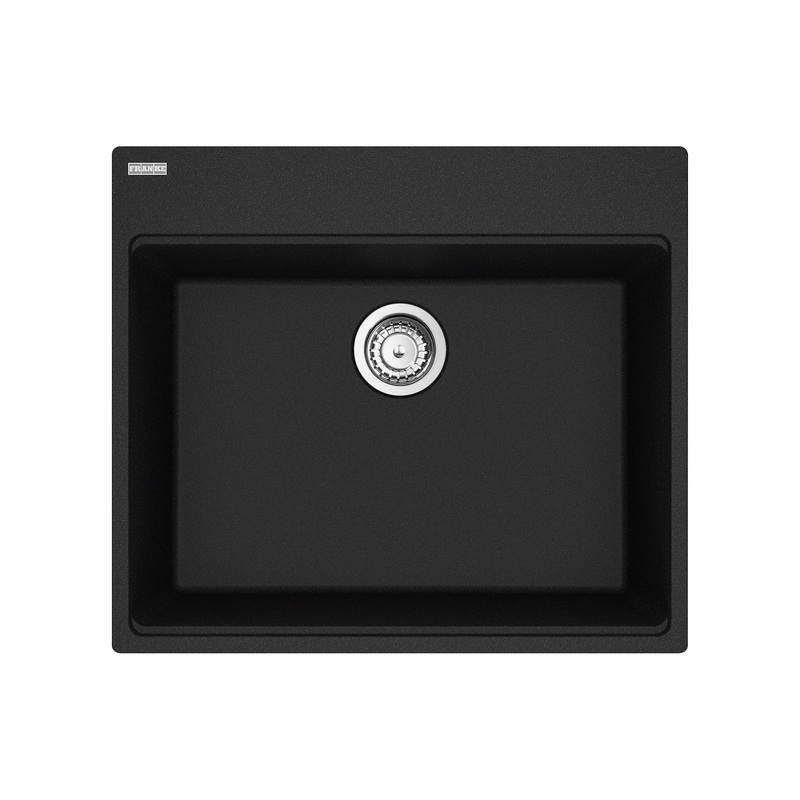 FRANKE MAG61023-ONY-S Maris Topmount 25-in x 22-in Granite Single Bowl Kitchen Sink in Onyx In Onyx
