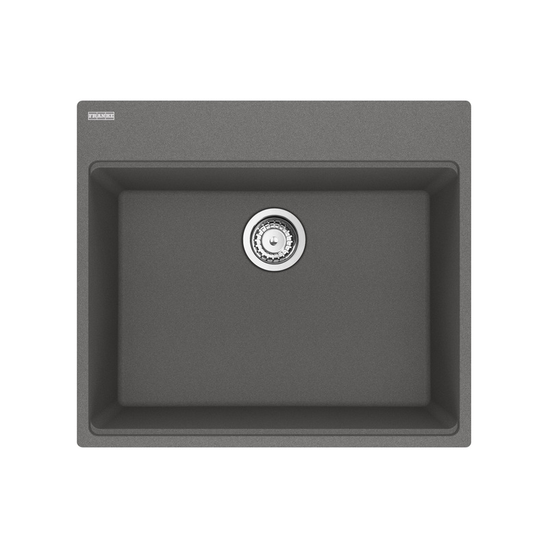 FRANKE MAG61023-SHG-S Maris Topmount 25-in x 22-in Granite Single Bowl Kitchen Sink in Stone Grey In Stone Grey